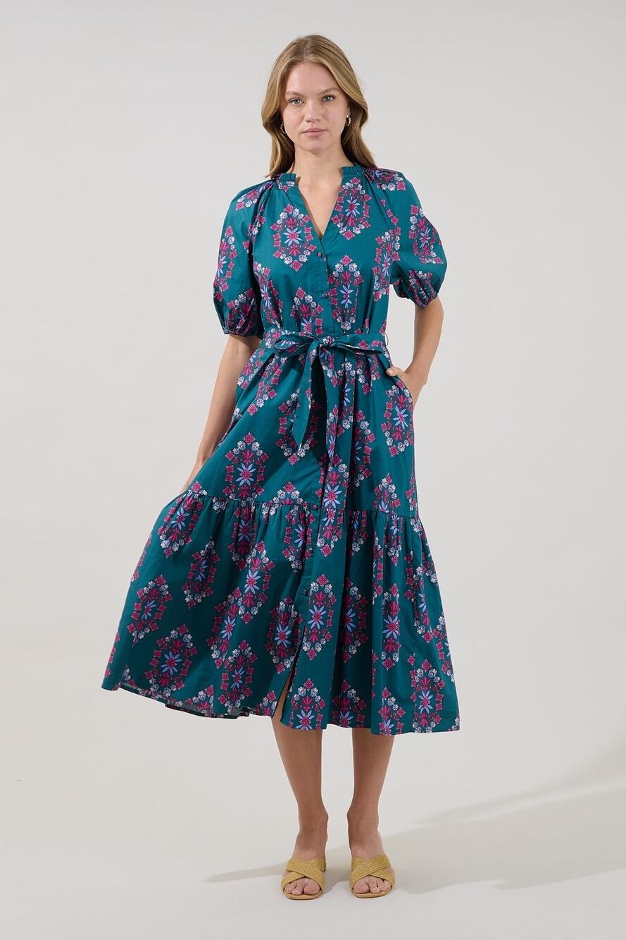 Sugarlips Wynette Tiered Midi Dress Folklore